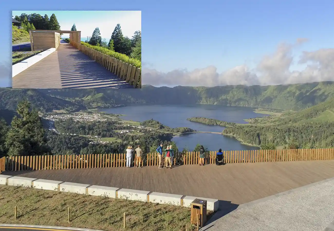 Acessibilidade para pessoas em cadeira de rodas no Miradouro das Sete cidades